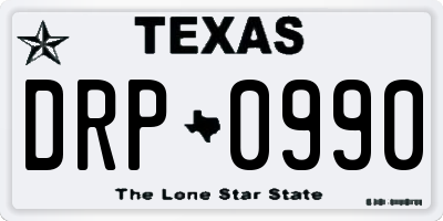 TX license plate DRP0990