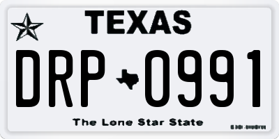 TX license plate DRP0991