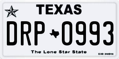 TX license plate DRP0993