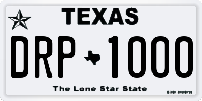 TX license plate DRP1000
