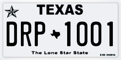 TX license plate DRP1001