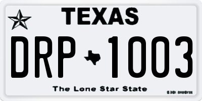 TX license plate DRP1003