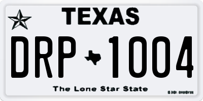 TX license plate DRP1004