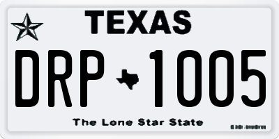 TX license plate DRP1005