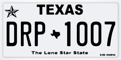 TX license plate DRP1007