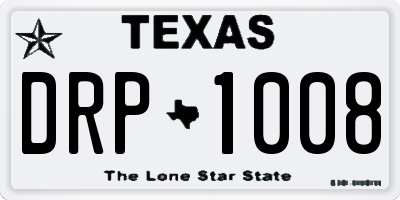 TX license plate DRP1008