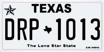 TX license plate DRP1013