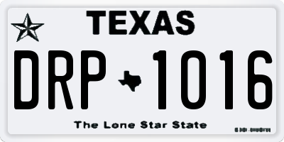 TX license plate DRP1016