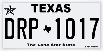 TX license plate DRP1017