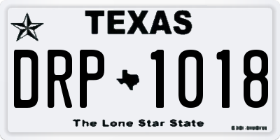 TX license plate DRP1018