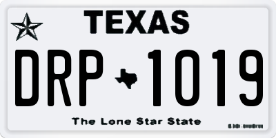 TX license plate DRP1019