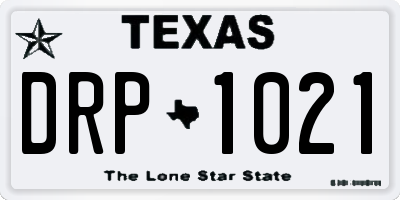 TX license plate DRP1021