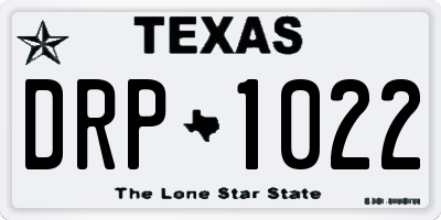 TX license plate DRP1022