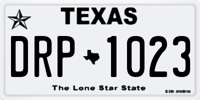 TX license plate DRP1023