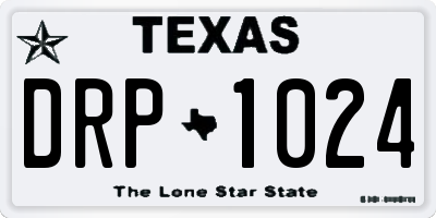 TX license plate DRP1024