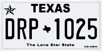 TX license plate DRP1025
