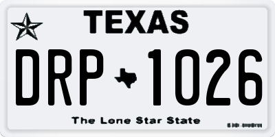 TX license plate DRP1026