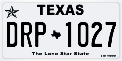 TX license plate DRP1027