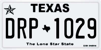 TX license plate DRP1029