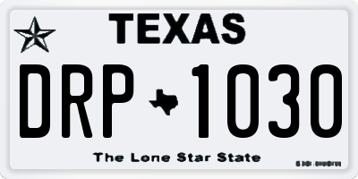 TX license plate DRP1030