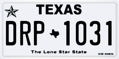 TX license plate DRP1031