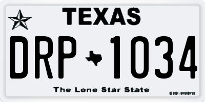 TX license plate DRP1034
