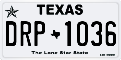 TX license plate DRP1036
