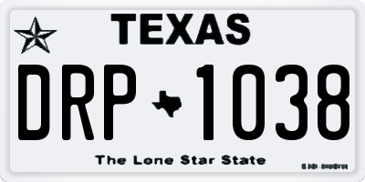 TX license plate DRP1038