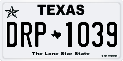 TX license plate DRP1039