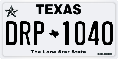 TX license plate DRP1040