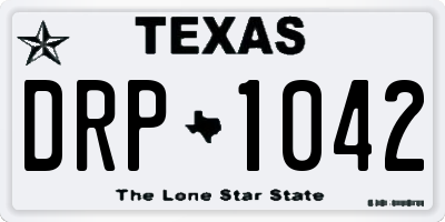 TX license plate DRP1042