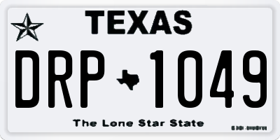 TX license plate DRP1049