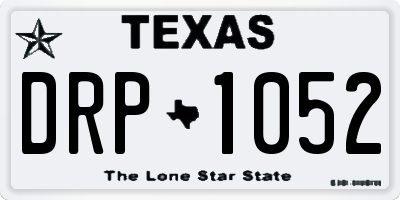 TX license plate DRP1052