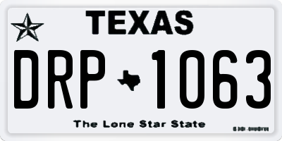 TX license plate DRP1063
