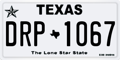 TX license plate DRP1067