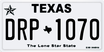 TX license plate DRP1070