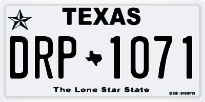 TX license plate DRP1071