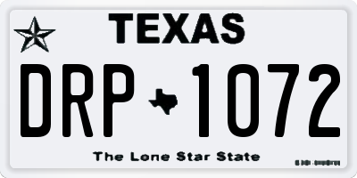 TX license plate DRP1072