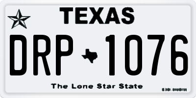 TX license plate DRP1076