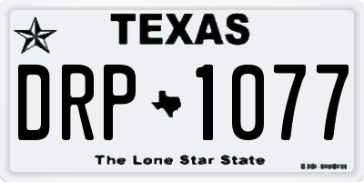TX license plate DRP1077