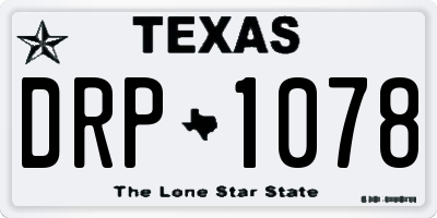 TX license plate DRP1078