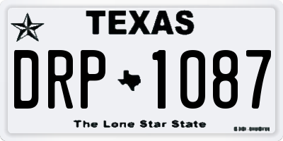 TX license plate DRP1087
