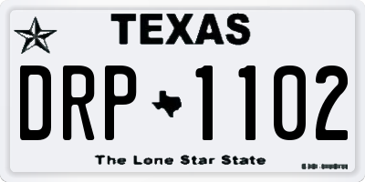 TX license plate DRP1102