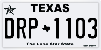 TX license plate DRP1103