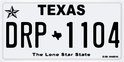 TX license plate DRP1104