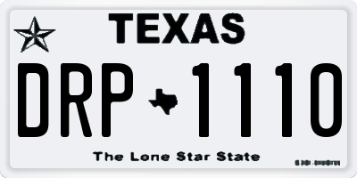 TX license plate DRP1110