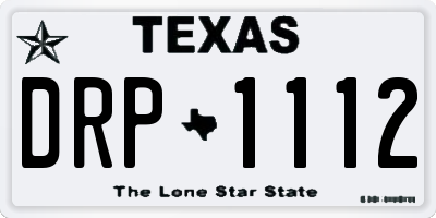 TX license plate DRP1112