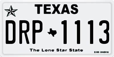 TX license plate DRP1113