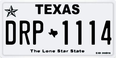 TX license plate DRP1114
