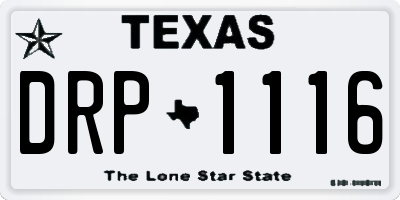 TX license plate DRP1116
